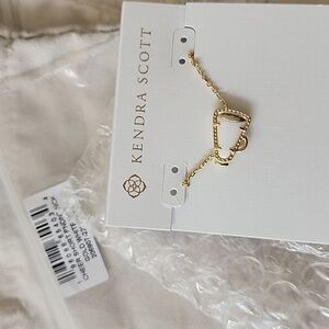 Kendra scott cheer necklace gold and white